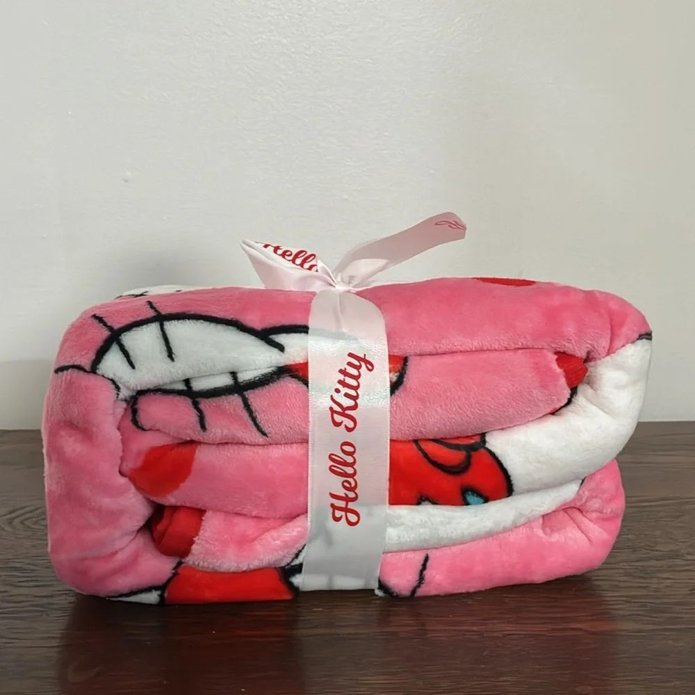 NWT- Sanrio- Hello Kitty- Pink Velvety Smooth- Silk Touch Throw Blanket 50x60